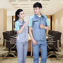 滌棉撞色拼接滌棉細斜短袖工作服FY624