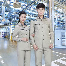 拉鏈口袋創意款夏季滌棉細紋短袖工作服FY636